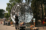 Artificial Moon installed in the Workers Stadium, Beijing, China 2007